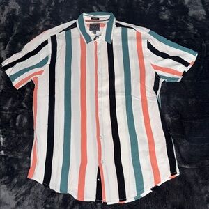 Guess Strip Print Button-Up Shirt - S